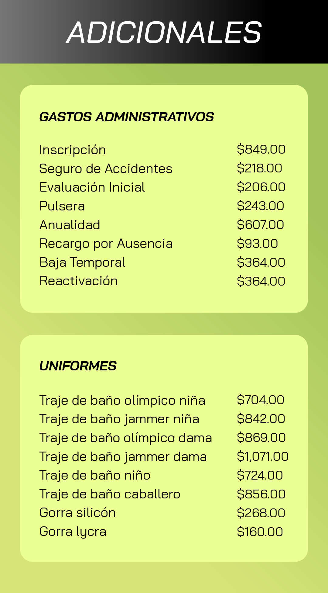 ¡Conoce nuestros precios!